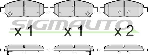 SIGMAUTO SPB767 - Brake Pad Set, disc brake autospares.lv