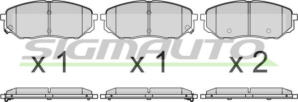 SIGMAUTO SPB702 - Brake Pad Set, disc brake autospares.lv