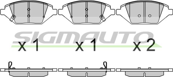 SIGMAUTO SPB724 - Brake Pad Set, disc brake autospares.lv