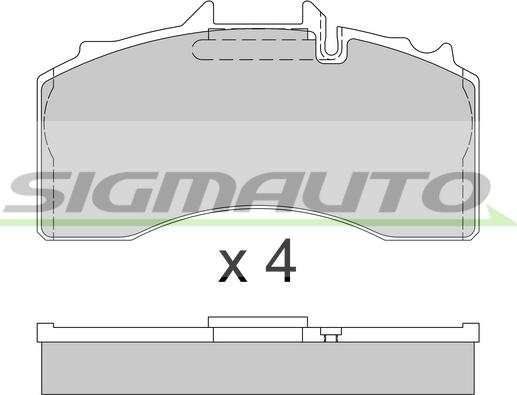 SIGMAUTO SPT340 - Brake Pad Set, disc brake autospares.lv