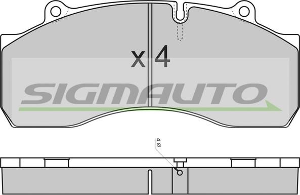SIGMAUTO SPT308 - Brake Pad Set, disc brake autospares.lv