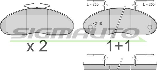 SIGMAUTO SPT307 - Brake Pad Set, disc brake autospares.lv