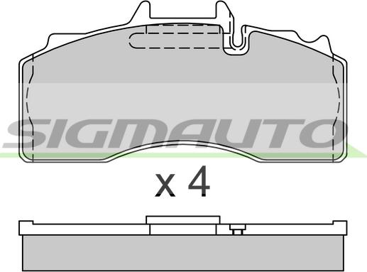 SIGMAUTO SPT334 - Brake Pad Set, disc brake autospares.lv