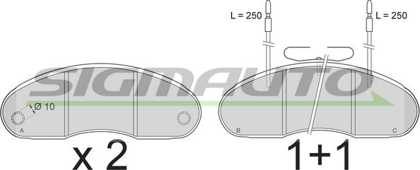 SIGMAUTO SPT243 - Brake Pad Set, disc brake autospares.lv