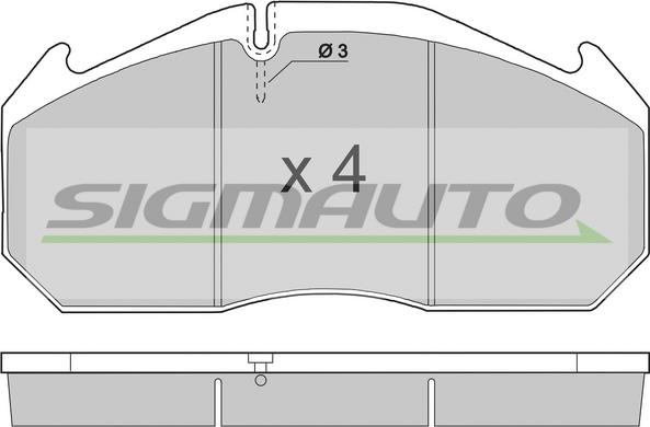 SIGMAUTO SPT264 - Brake Pad Set, disc brake autospares.lv