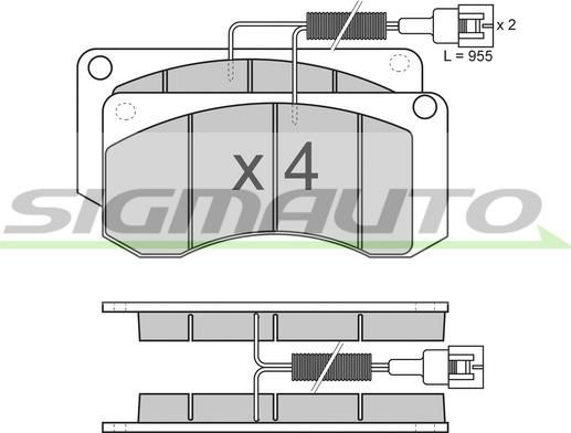 SIGMAUTO SPT283 - Brake Pad Set, disc brake autospares.lv