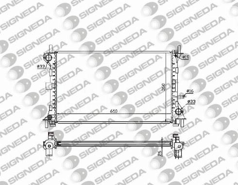 Signeda RA62052Q - Radiator, engine cooling autospares.lv