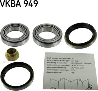 SKF VKBA 949 - Wheel hub, bearing Kit autospares.lv