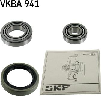 SKF VKBA 941 - Wheel hub, bearing Kit autospares.lv