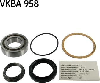 SKF VKBA 958 - Wheel hub, bearing Kit autospares.lv