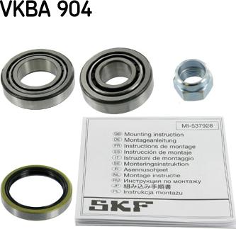 SKF VKBA 904 - Wheel hub, bearing Kit autospares.lv