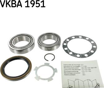 SKF VKBA 1951 - Wheel hub, bearing Kit autospares.lv