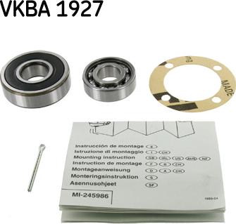 SKF VKBA 1927 - Wheel hub, bearing Kit autospares.lv