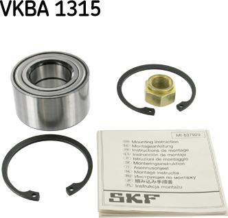 SKF VKBA 1315 - Wheel hub, bearing Kit autospares.lv