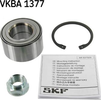 SKF VKBA 1377 - Wheel hub, bearing Kit autospares.lv