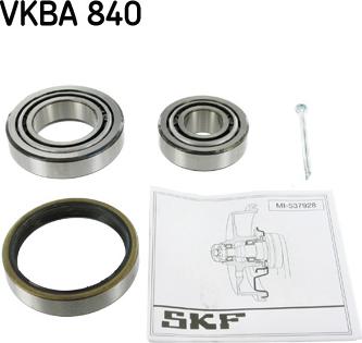 SKF VKBA 840 - Wheel hub, bearing Kit autospares.lv