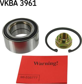 SKF VKBA 3961 - Wheel hub, bearing Kit autospares.lv