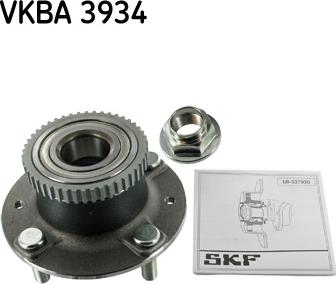 SKF VKBA 3934 - Wheel hub, bearing Kit autospares.lv