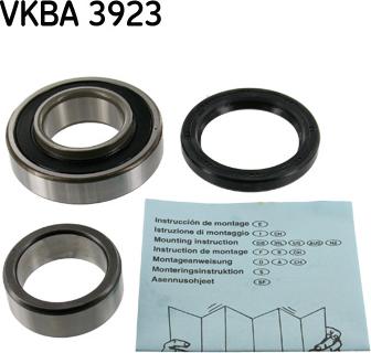 SKF VKBA 3923 - Wheel hub, bearing Kit autospares.lv