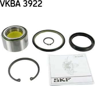 SKF VKBA 3922 - Wheel hub, bearing Kit autospares.lv