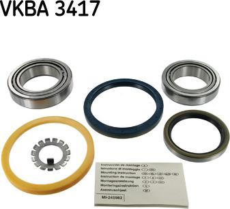 SKF VKBA 3417 - Wheel hub, bearing Kit autospares.lv