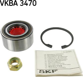 SKF VKBA 3470 - Wheel hub, bearing Kit autospares.lv