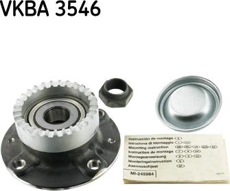 SKF VKBA 3546 - Wheel hub, bearing Kit autospares.lv