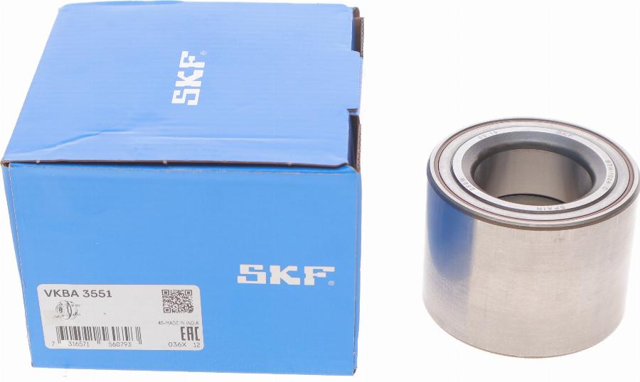 SKF VKBA 3551 - Wheel hub, bearing Kit autospares.lv