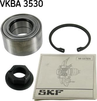 SKF VKBA 3530 - Wheel hub, bearing Kit autospares.lv