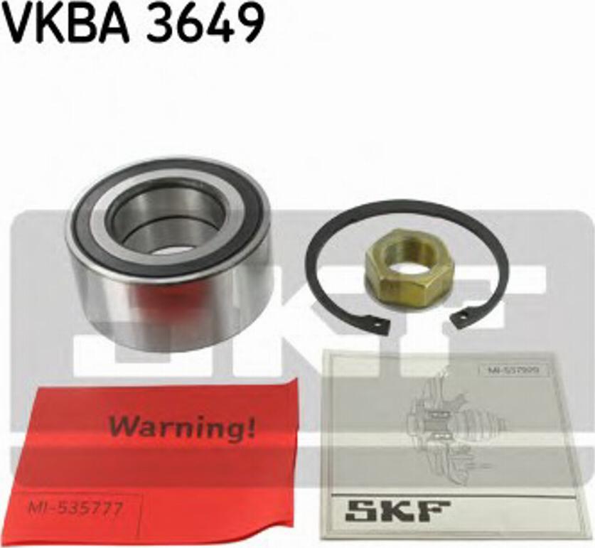 SKF VKBA3649 - Wheel hub, bearing Kit autospares.lv