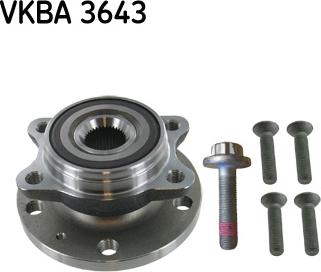 SKF VKBA 3643 - Wheel hub, bearing Kit autospares.lv