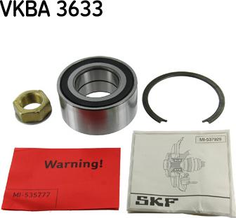 SKF VKBA 3633 - Wheel hub, bearing Kit autospares.lv