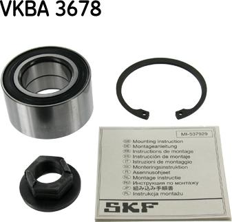 SKF VKBA 3678 - Wheel hub, bearing Kit autospares.lv