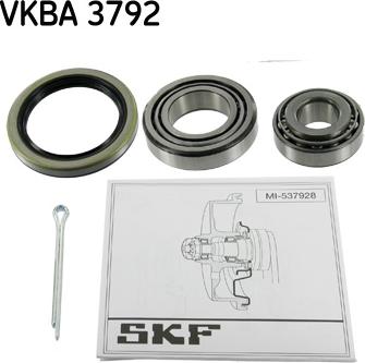 SKF VKBA 3792 - Wheel hub, bearing Kit autospares.lv