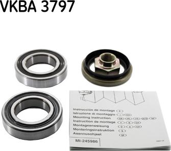 SKF VKBA 3797 - Wheel hub, bearing Kit autospares.lv