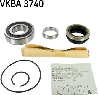 SKF VKBA 3740 - Wheel hub, bearing Kit autospares.lv