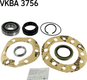 SKF VKBA 3756 - Wheel hub, bearing Kit autospares.lv
