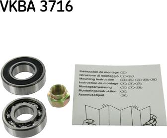 SKF VKBA 3716 - Wheel hub, bearing Kit autospares.lv