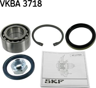 SKF VKBA 3718 - Wheel hub, bearing Kit autospares.lv