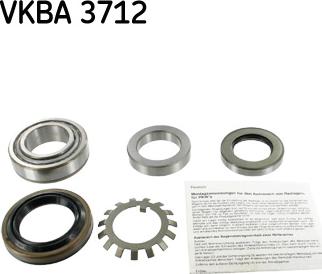 SKF VKBA 3712 - Wheel hub, bearing Kit autospares.lv