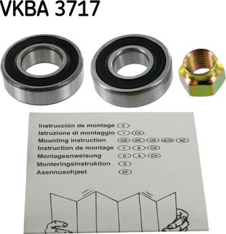 SKF VKBA 3717 - Wheel hub, bearing Kit autospares.lv