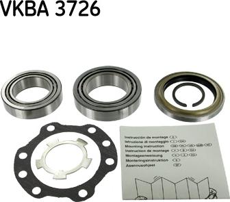 SKF VKBA 3726 - Wheel hub, bearing Kit autospares.lv