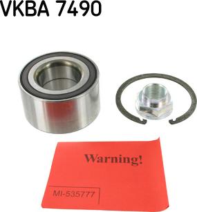 SKF VKBA 7490 - Wheel hub, bearing Kit autospares.lv