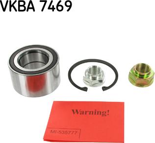 SKF VKBA 7469 - Wheel hub, bearing Kit autospares.lv