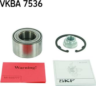 SKF VKBA 7536 - Wheel hub, bearing Kit autospares.lv