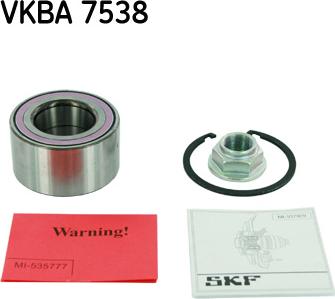 SKF VKBA 7538 - Wheel hub, bearing Kit autospares.lv