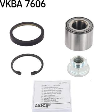 SKF VKBA 7606 - Wheel hub, bearing Kit autospares.lv