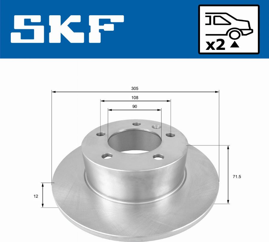 SKF VKBD 90048 S2 - Brake Disc autospares.lv