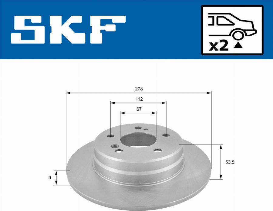 SKF VKBD 90088 S2 - Brake Disc autospares.lv