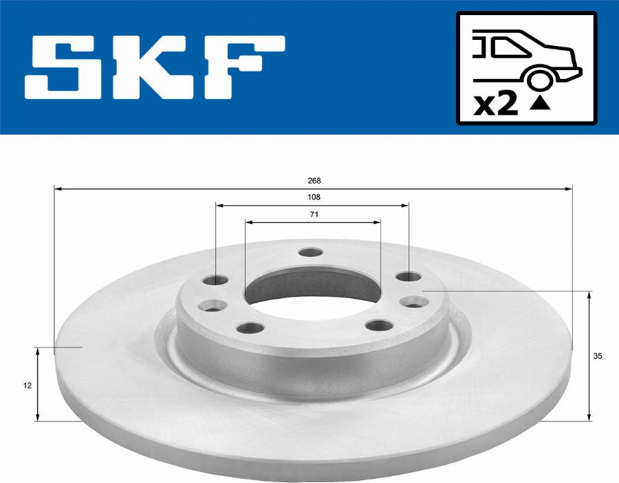 SKF VKBD 90087 S2 - Brake Disc autospares.lv